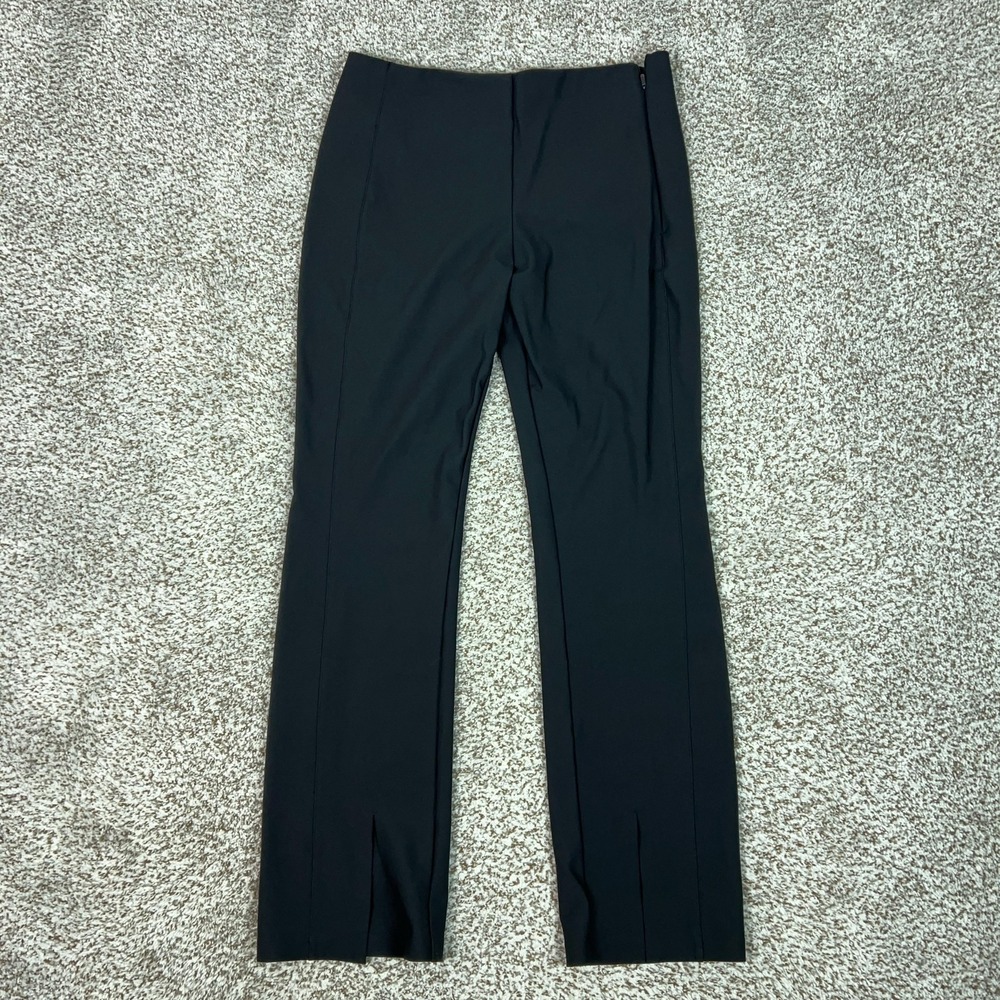 Athleta Pants Womens 12 Black Slim Dress Side Zip Slit Work Travel Office Casual